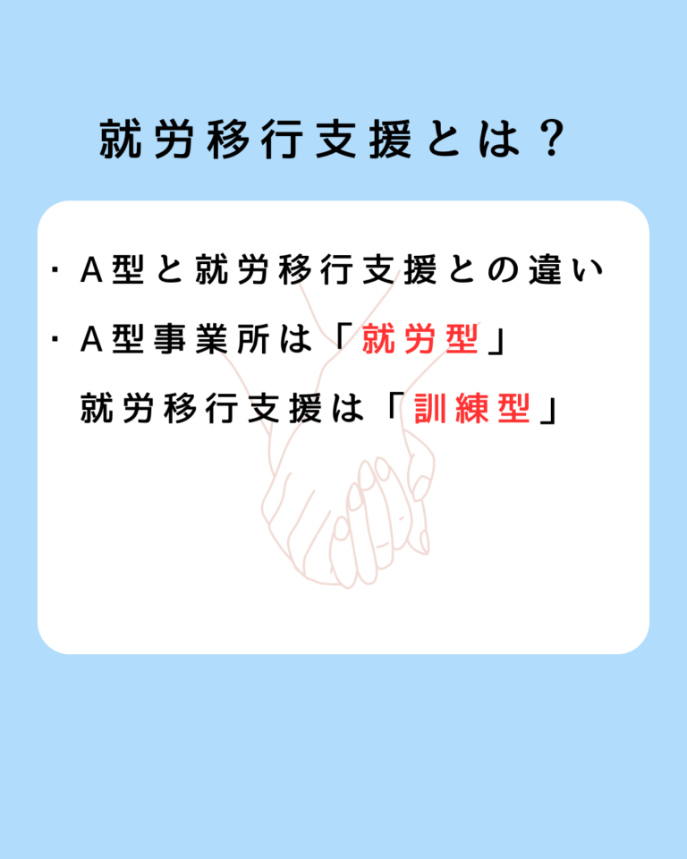 A型事業所と就労移行支援との違い